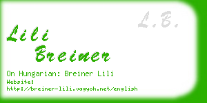 lili breiner business card